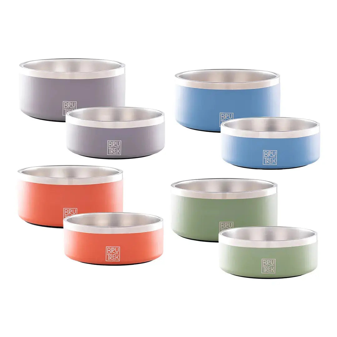 BruTrek® Dog Bowl Happy Bear Coffee