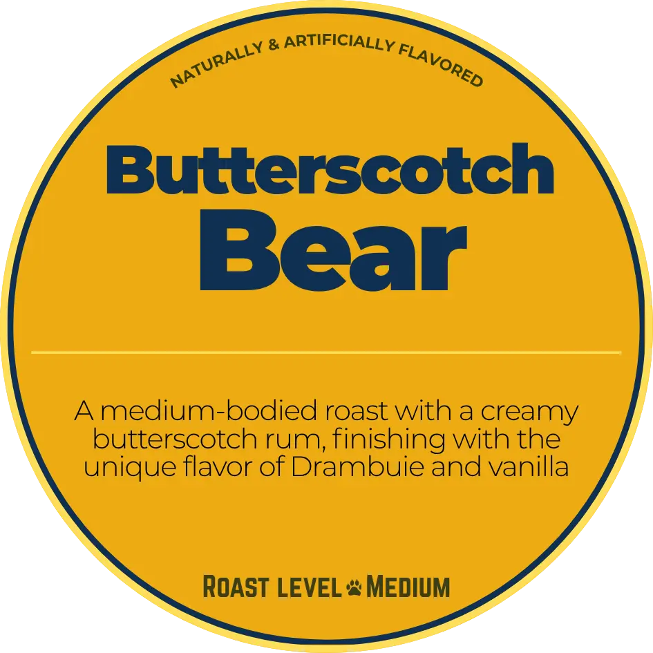 Butterscotch Bear; Highlander Cream Happy Bear Coffee Company