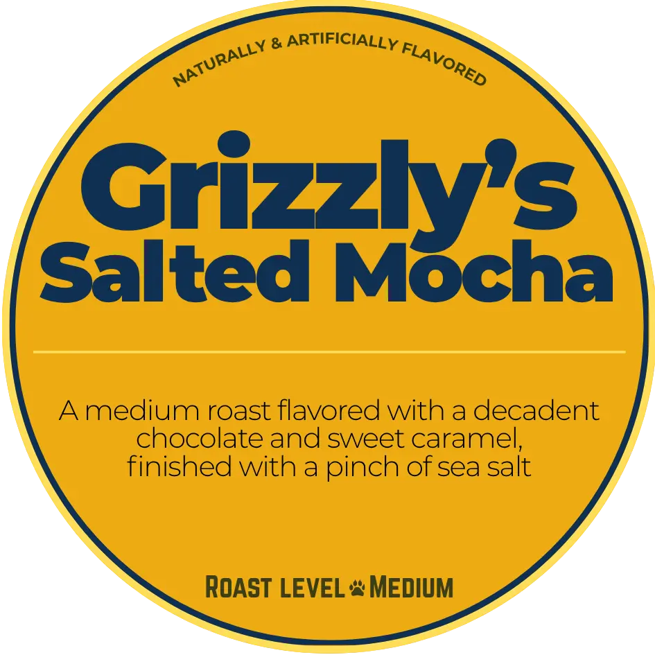 Grizzly's Salted Mocha; Sea Salt Caramel Mocha Happy Bear Coffee Company
