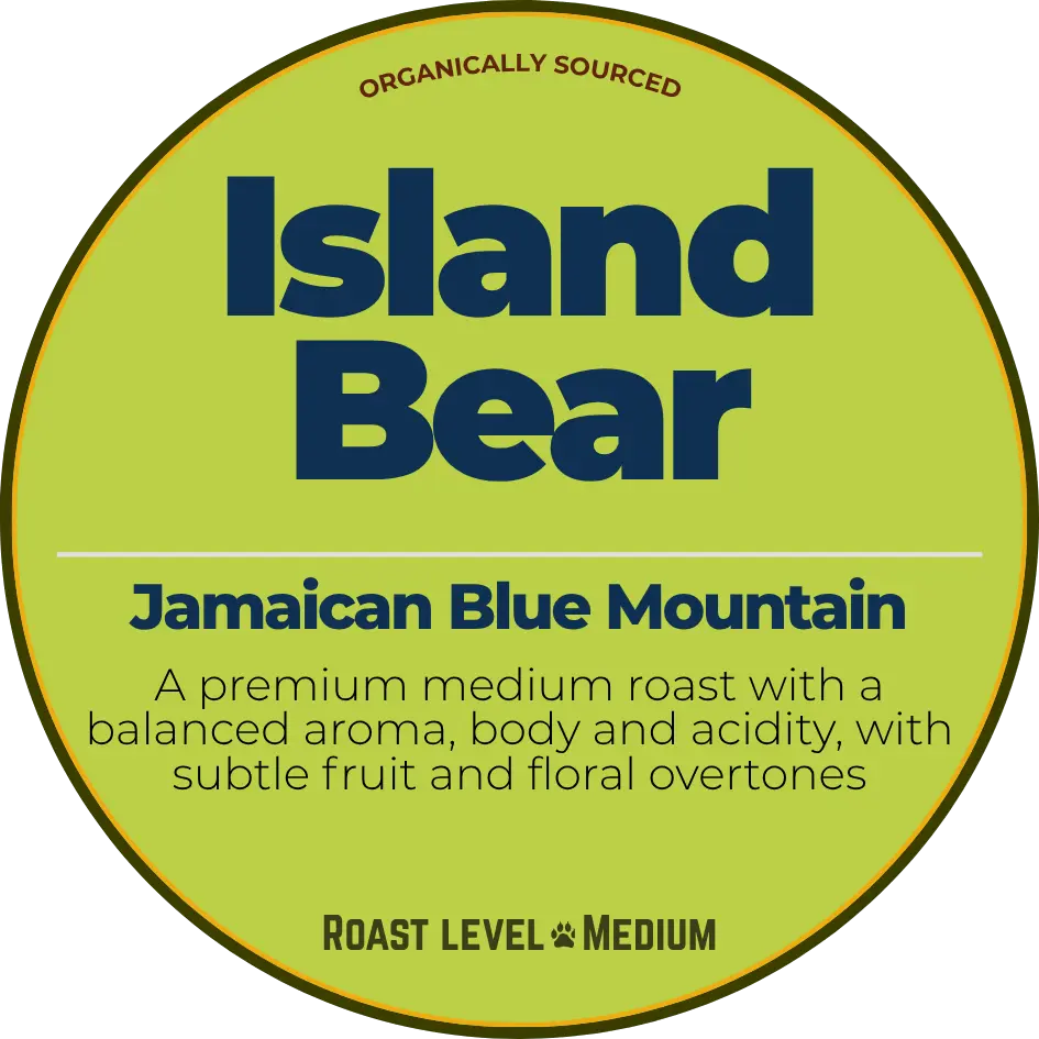 Island Bear; Jamaican Blue Mountain Happy Bear Coffee Company