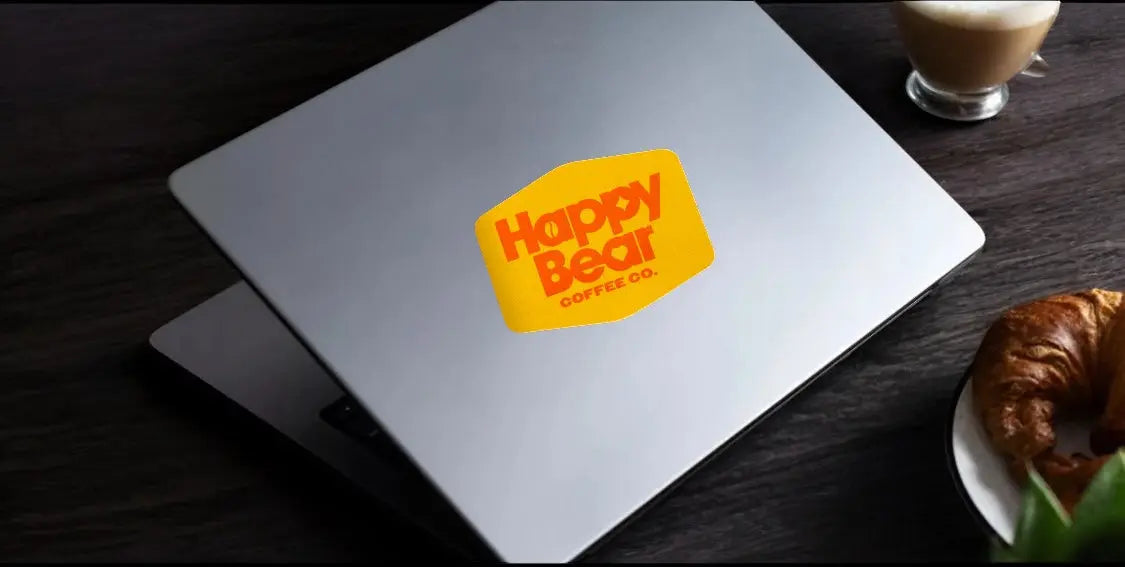 Happy Bear Coffee Company Badge Sticker Happy Bear Coffee